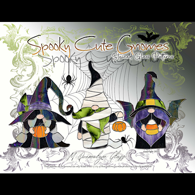 Spooky Cute Gnomes: Pre-cut kits from MQuinnalynn Glass