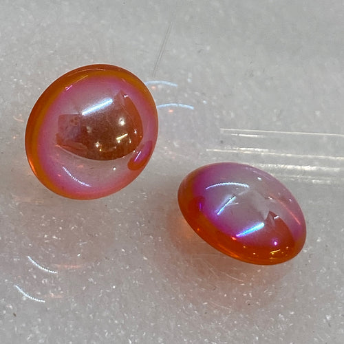 15mm orange iridescent smooth jewel