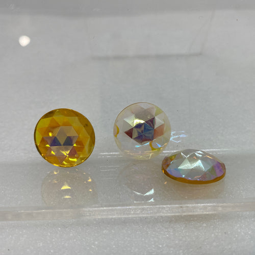 20mm honey iridescent faceted jewel